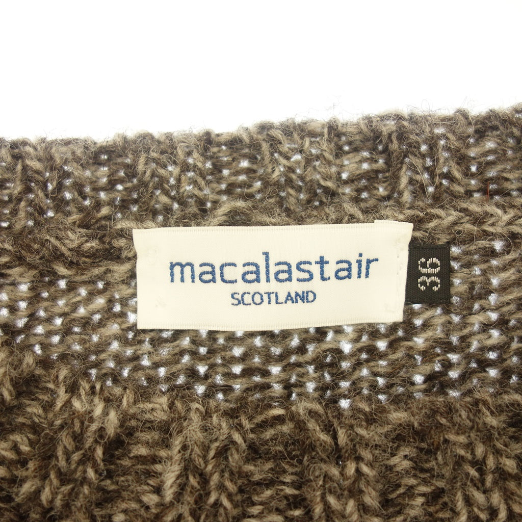 【Macalastair】マカラスター ウールクルーネックニット ブラウン サイズ 36