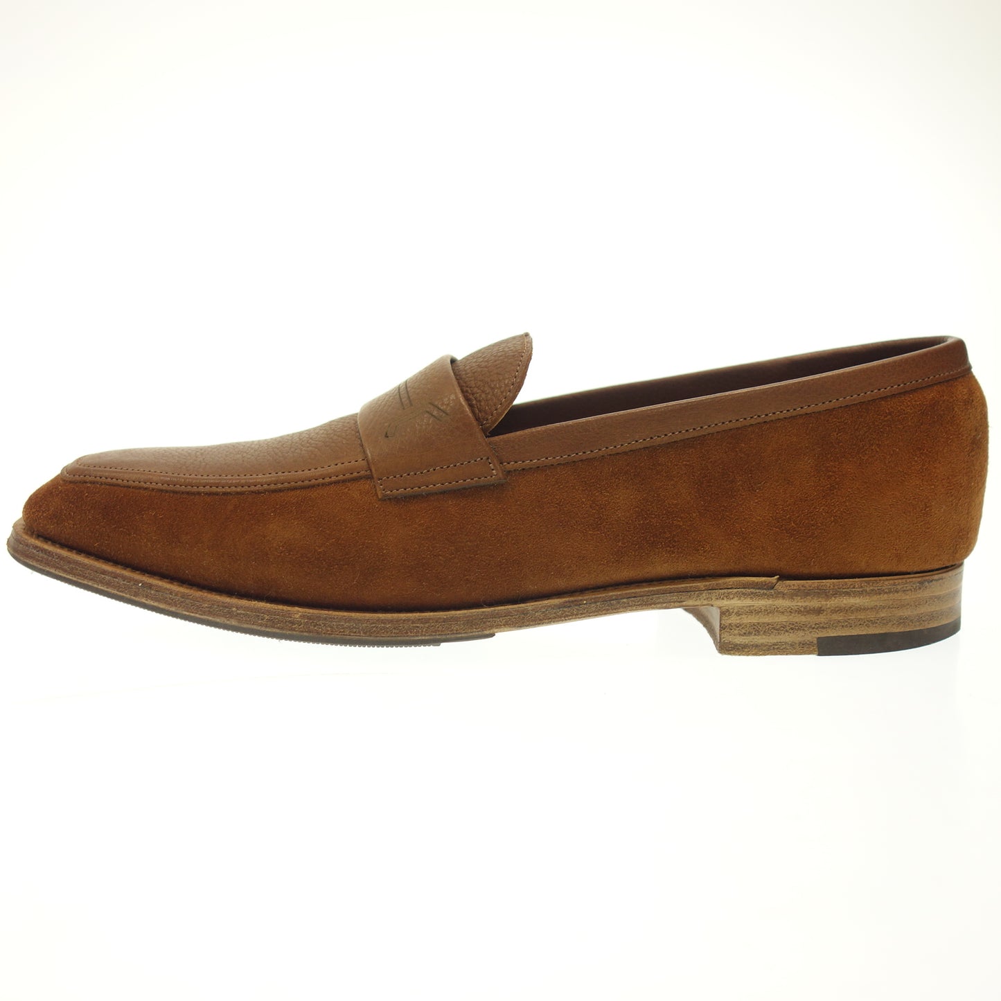 【JOHN LOBB】ジョンロブ リジェクト品 KIPLING ローファー スエード×シボレザー ブラウン サイズ UK7E 4596ラスト