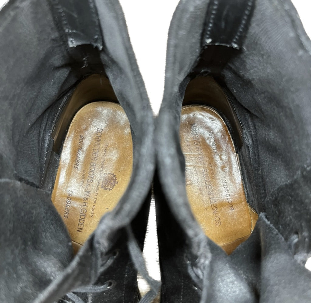 【Schnieder Boots】シュナイダーブーツ パドックブーツ カーフ スエード ブラック サイズ サイズ表記無し ラスト