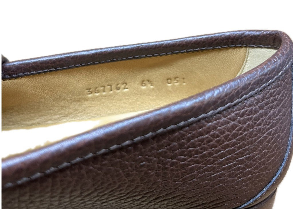 【GUCCI】グッチ 367762 ビットローファー シボレザー ブラウン サイズ6.5