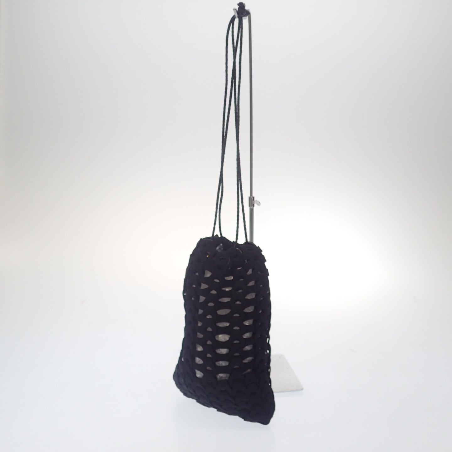 【il micio】イルミーチョ 巾着バッグ BOHO ドローストリング ブルレザー ブラック