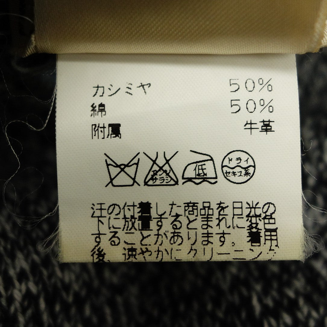 【HERMES】エルメス カシミヤ&コットン ハーフジッププルオーバーニット イタリア製 グレー サイズ XL