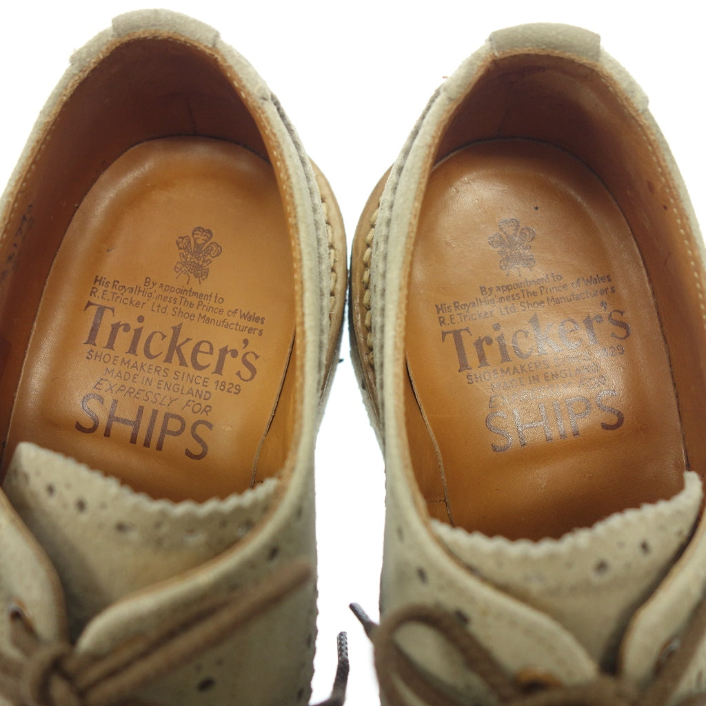 【Tricker’s】トリッカーズ SHIPS別注 M5633 スエード ウイングチップ ベージュ サイズ UK8