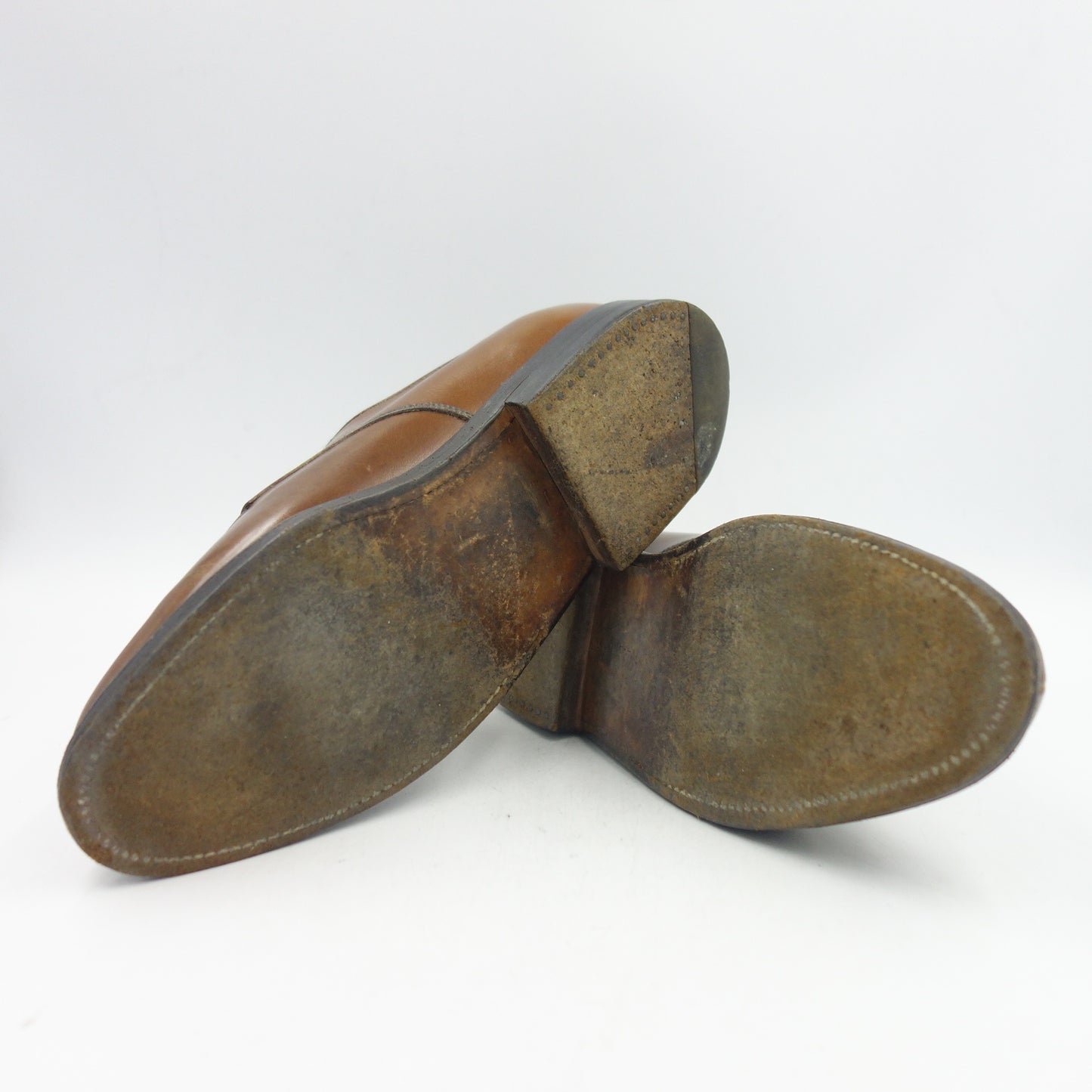 【J.M.WESTON】ジェイエムウエストン 旧ロゴ 501 ハーフハント Uチップ カーフ ブラウン レディース 4.5D 87ラスト