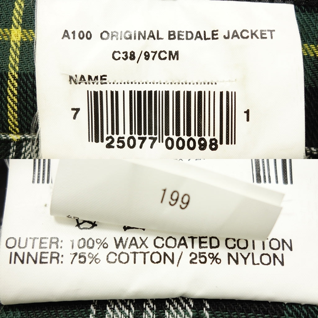 【Barbour】バブアー A100 BEDALE JACKET イングランド製 セージ メンズ サイズ 38