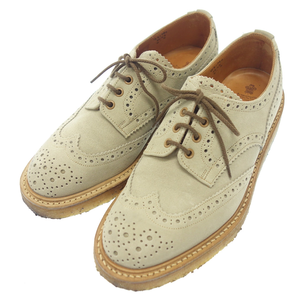 【Tricker’s】トリッカーズ SHIPS別注 M5633 スエード ウイングチップ ベージュ サイズ UK8