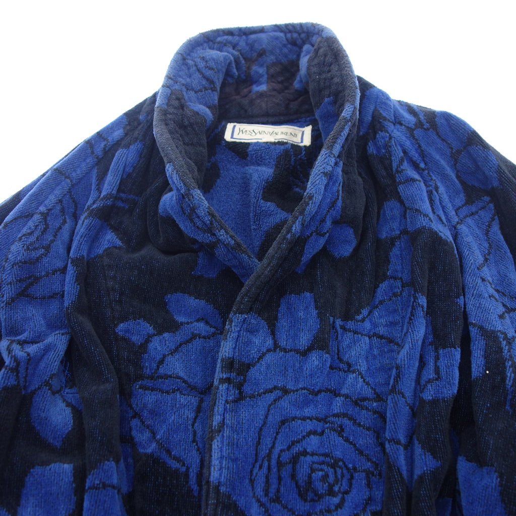 【YVES SAINT LAURENT】イヴサンローラン 90年代 コットンガウンコート ネイビー サイズ L