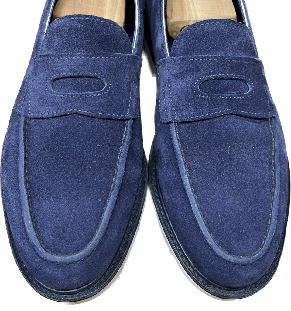 【JOHN LOBB】ジョンロブ ロペス コインローファー スエード ネイビー サイズ UK7.5E ラスト