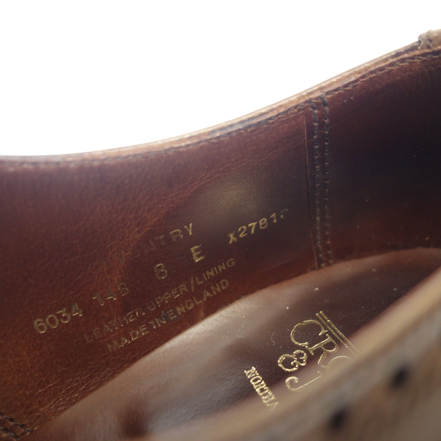【CROCKETT&JONES】クロケット&ジョーンズ COVENTRY セミブローグ カーフ ブラウン サイズ UK8E 341ラスト