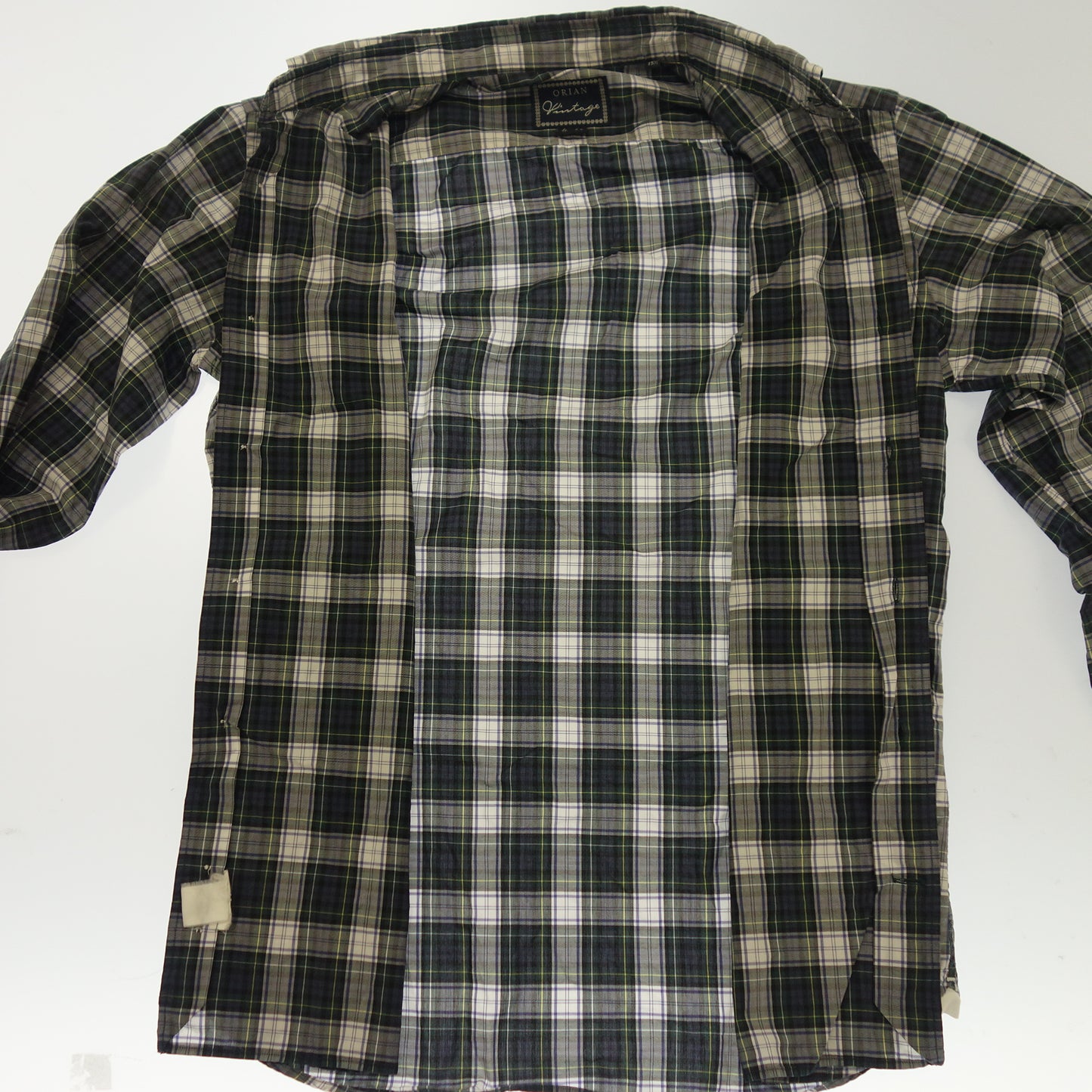 【ORIAN VINTAGE】オリアン ヴィンテージ タータンチェックシャツ グリーン&イエロー サイズ39
