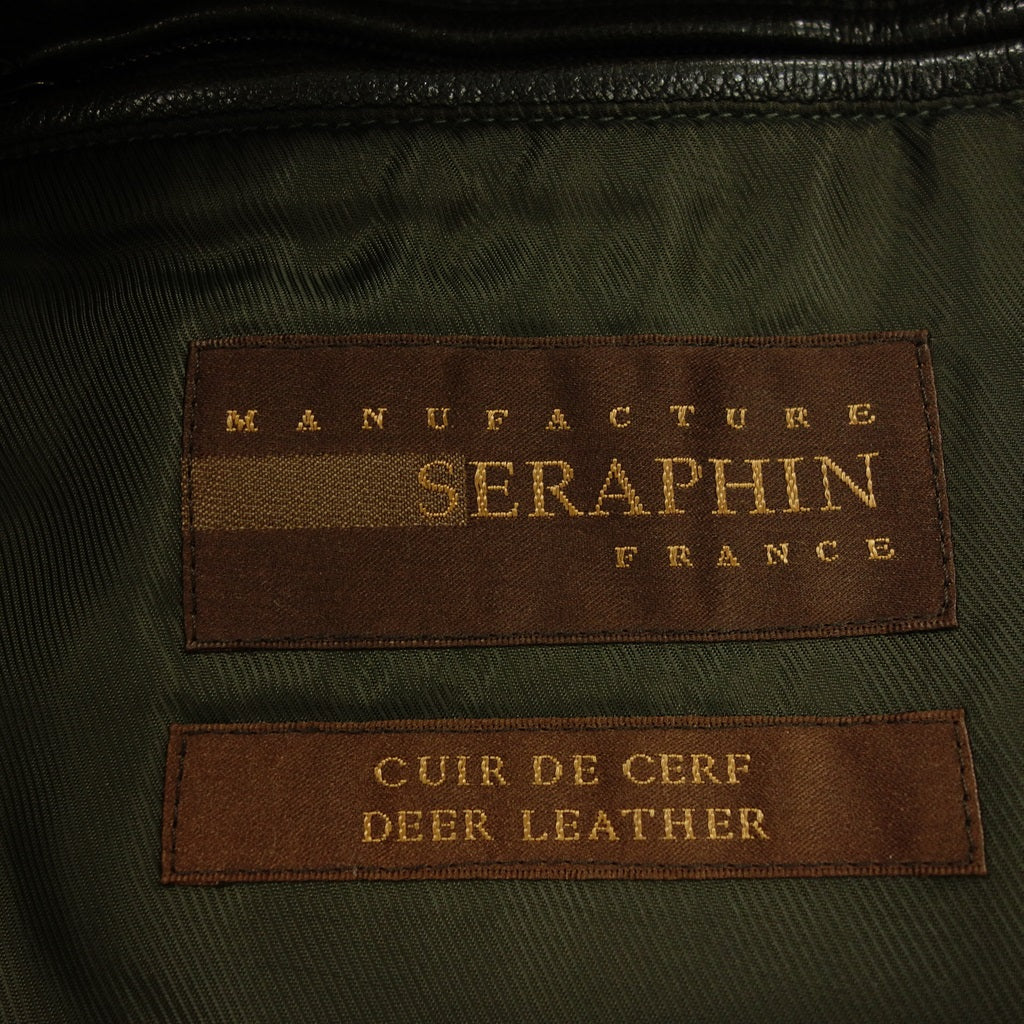 【SERAPHIN】セラファン ディアスキンブルゾン ”希少モデル” フライトジャケット オリーブ サイズ 48 DEER SKIN BLOUSON