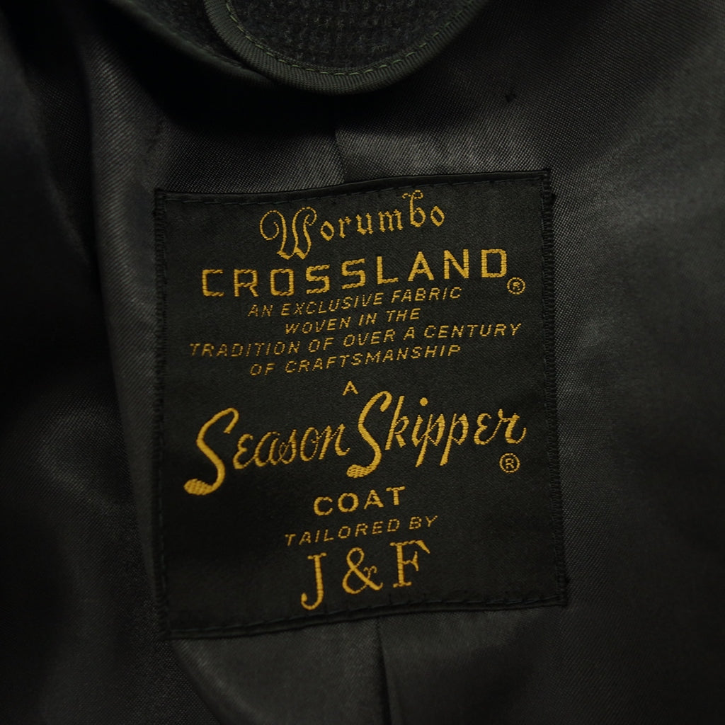 【Season Skipper×J&F】シーズン スキッパー J&F製 1960‘s ウールチェックバルカラーコート チャコールグレーサイズ L程度