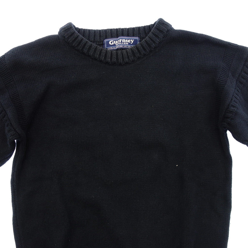 【GUERNSEY WOOLLENS】ガンジーウーレンズ フィッシャーマンセーター メンズ ネイビー サイズ36
