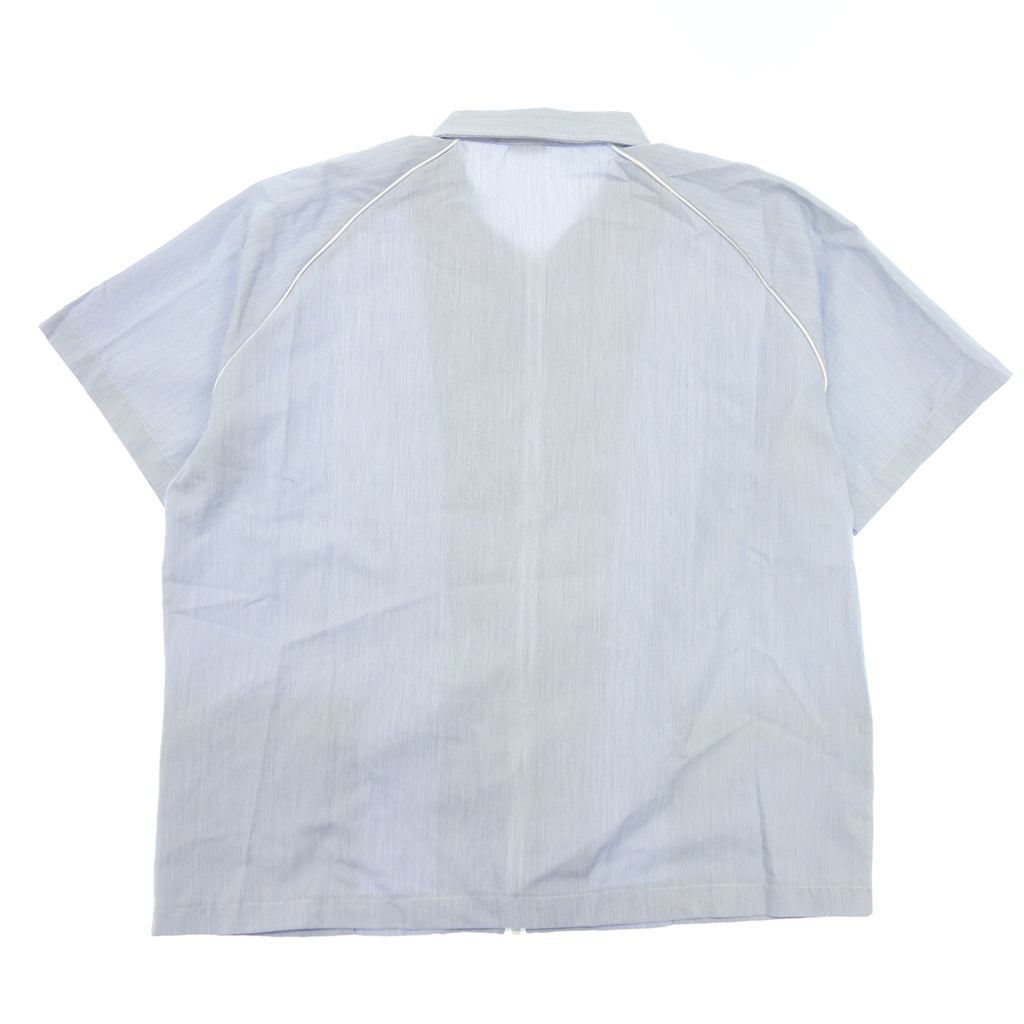 【Vintage】ヴィンテージ ジップアップシャツ 半袖 USA製 YKK ZI ブルー系 XL