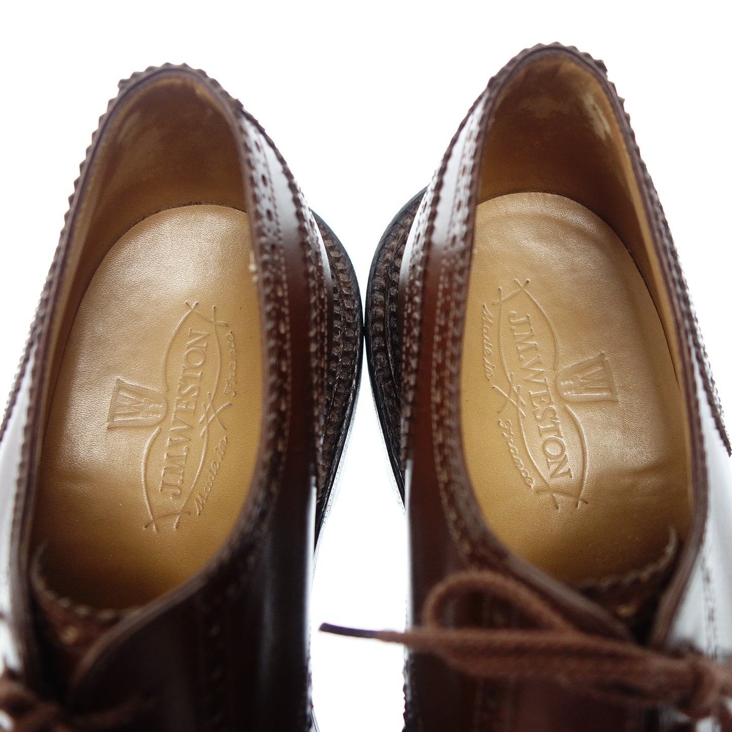 【J.M.WESTON】ジェイエムウエストン 590 トリプルソールダービー ウイングチップ カーフ ブラウン サイズ 7.5D