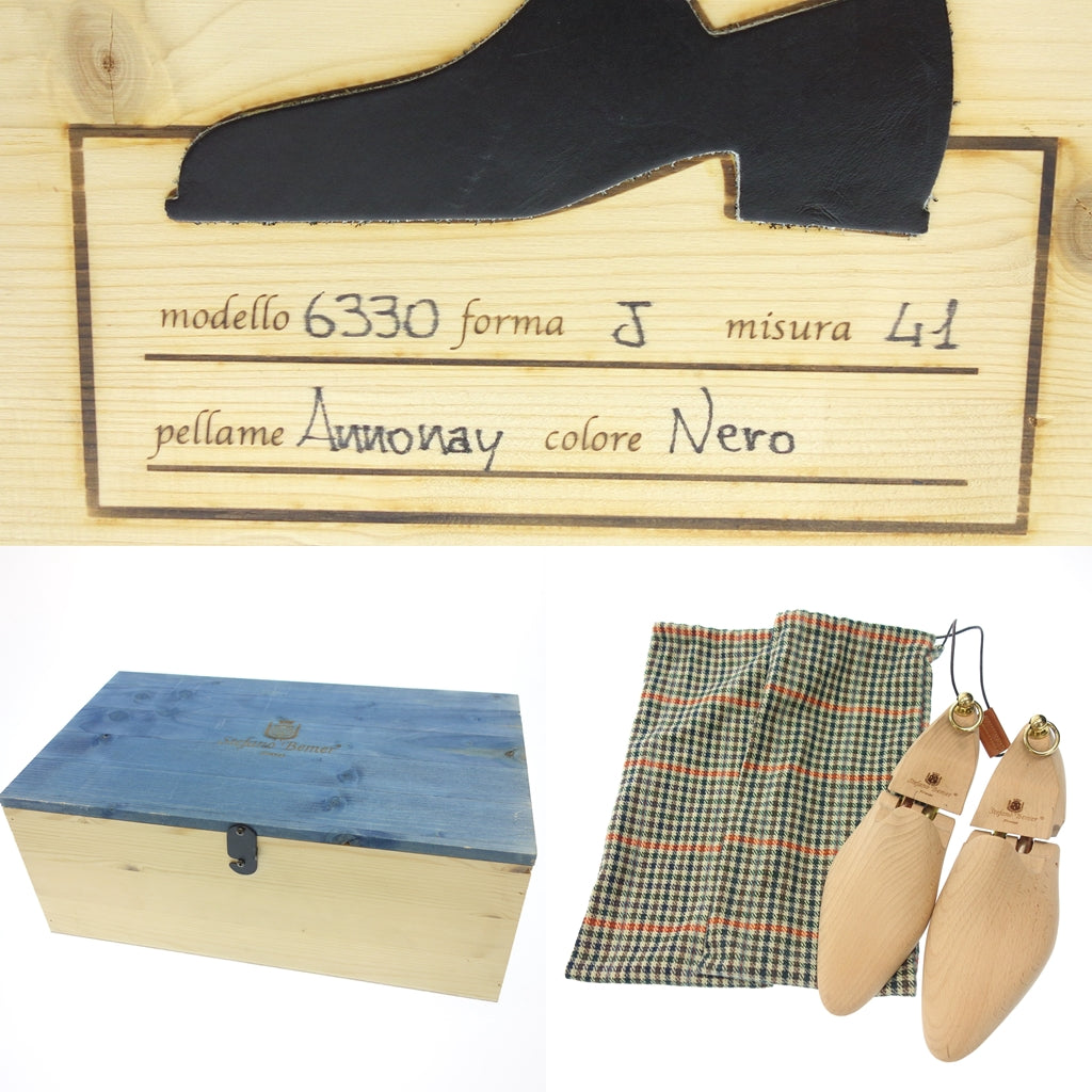 【Stefano Bemer】ステファノベーメル 6330 プレーントゥ 内羽根 ブラック サイズ 41