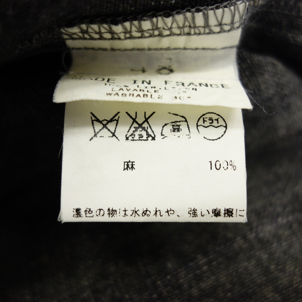 【agnes b.】アニエスベー 1990's LINEN JACKET Made in France グレー サイズ.48