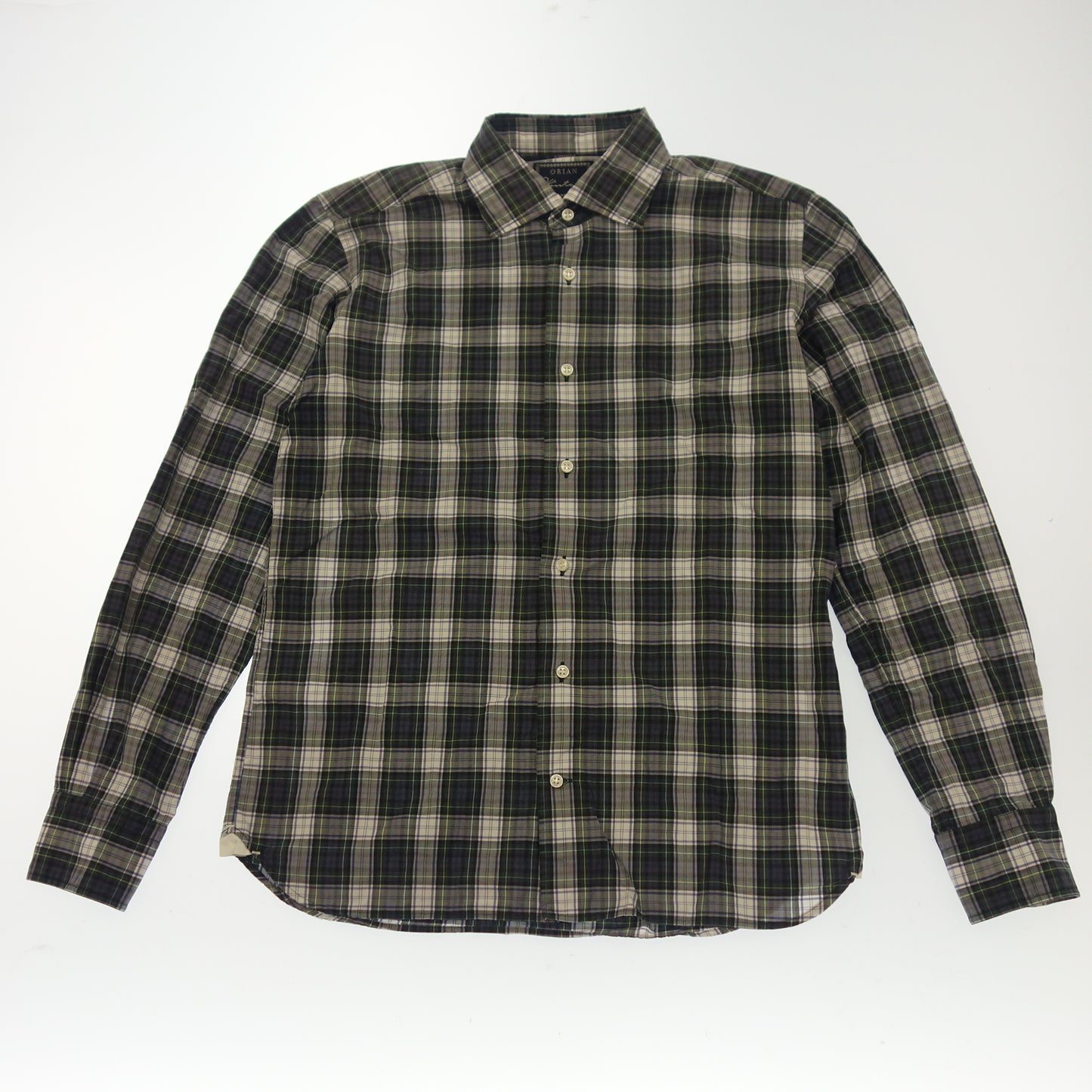 【ORIAN VINTAGE】オリアン ヴィンテージ タータンチェックシャツ グリーン&イエロー サイズ39