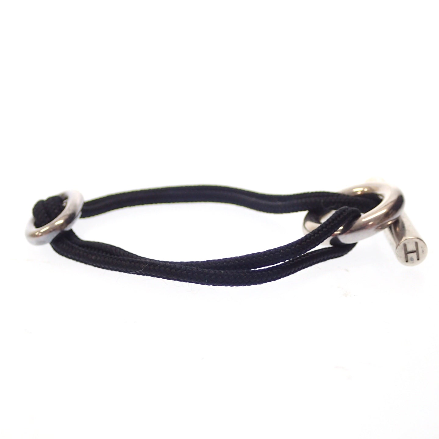 【HERMES】エルメス シェーヌダンクル スキッパーブレスレット sv925 ブラック × シルバー