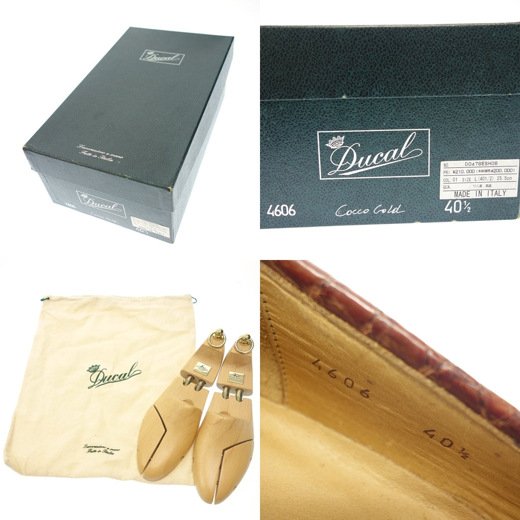 【Ducal】デュカル 4606 コッココールド ペニーローファー クロコダイルレザー ブラウン サイズ 40.5