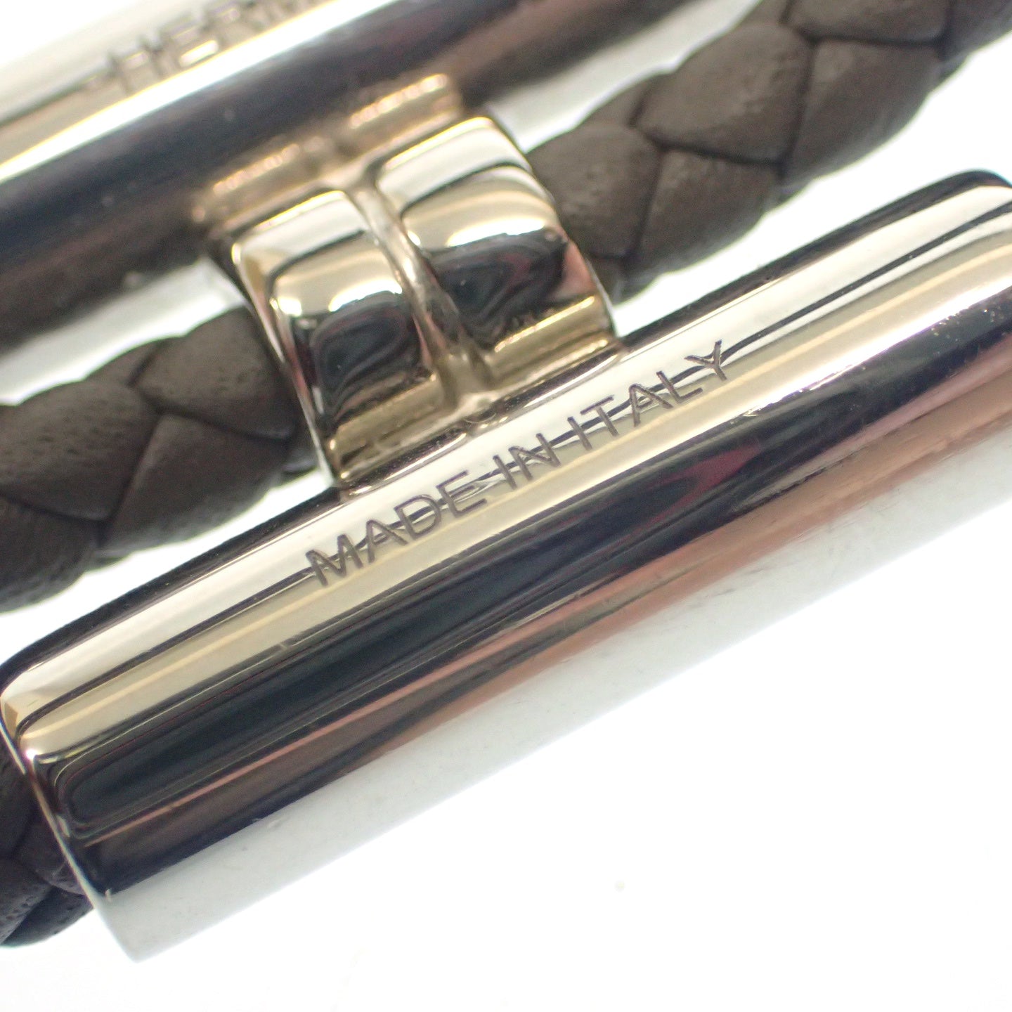 【HERMES】エルメス トゥルニ ブレスレット シルバー金具 グレー