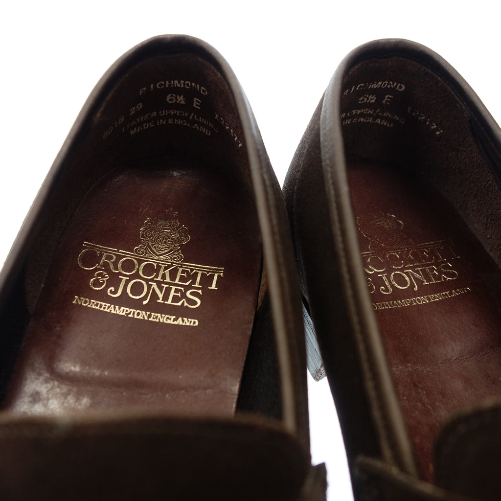 【CROCKETT&JONES】クロケット&ジョーンズ RICHMOND コインローファー スエード ブラウン サイズ UK6.5E
