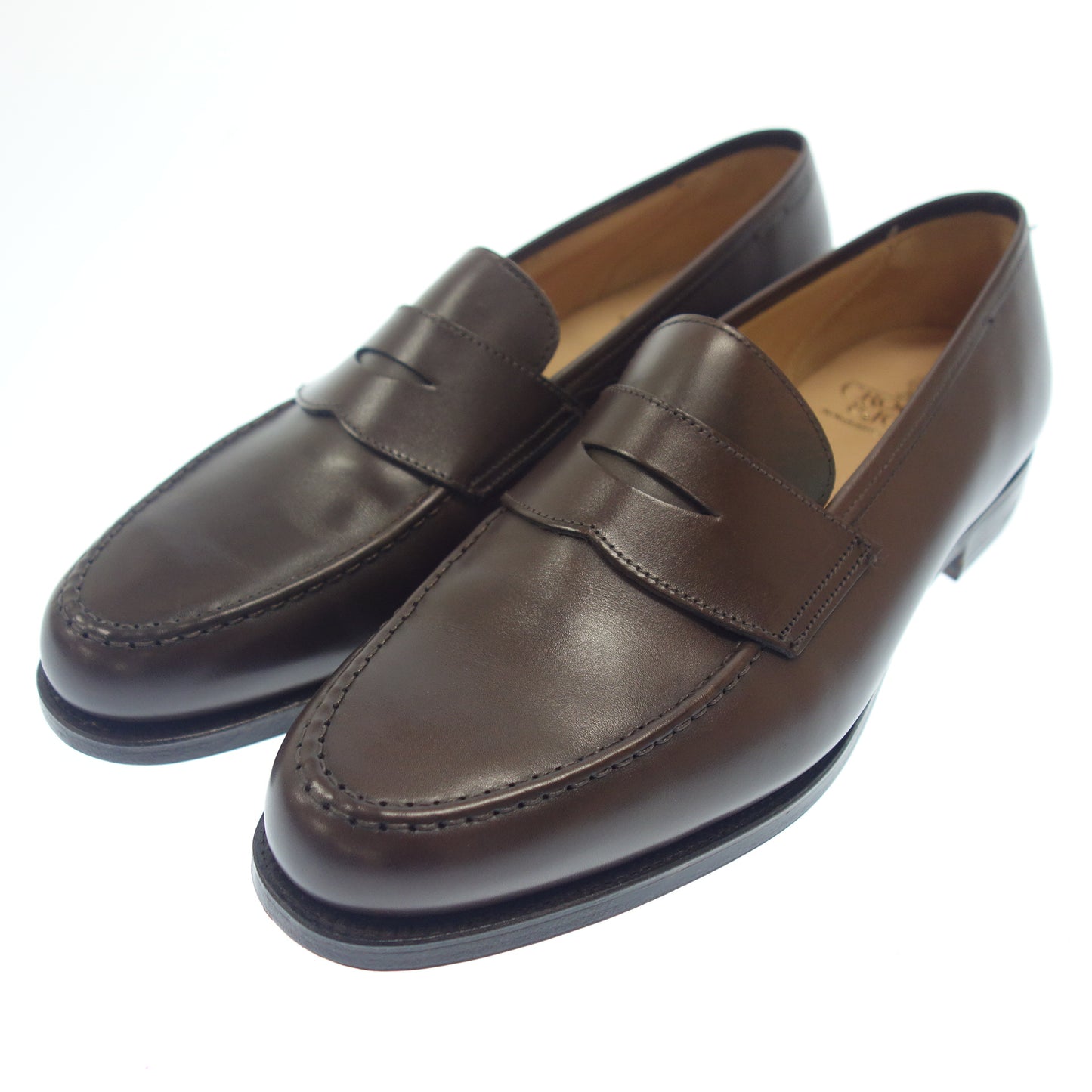 【CROCKETT&JONES】クロケット&ジョーンズ BOSTON2 コインローファー カーフ ブラウン サイズ UK8E 376ラスト