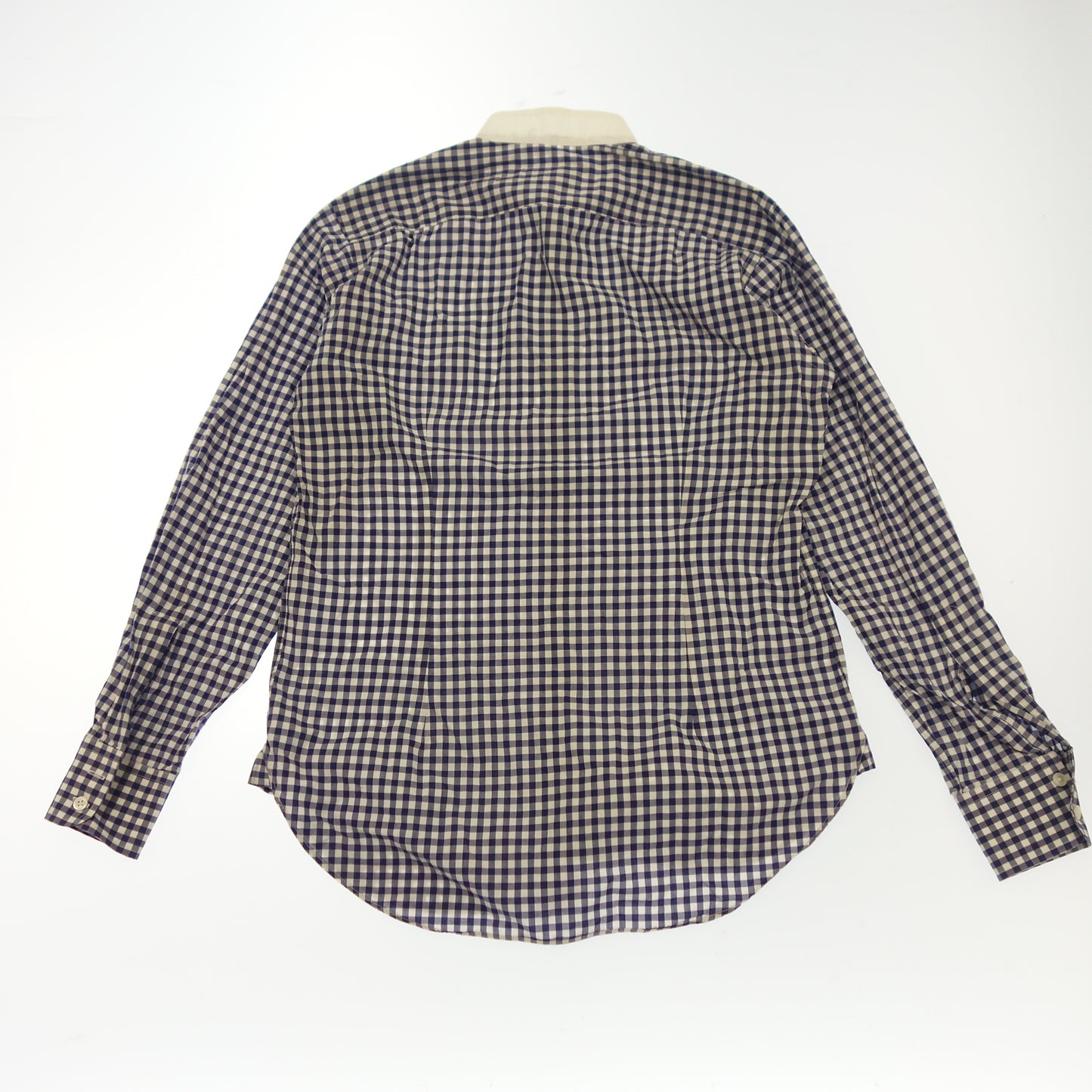 【CLEEVE of LONDON×Vermeerist BEAMS】クリーブオブロンドン バンドカラーシャツ クレリック ギンガムチェック メンズ サイズ39