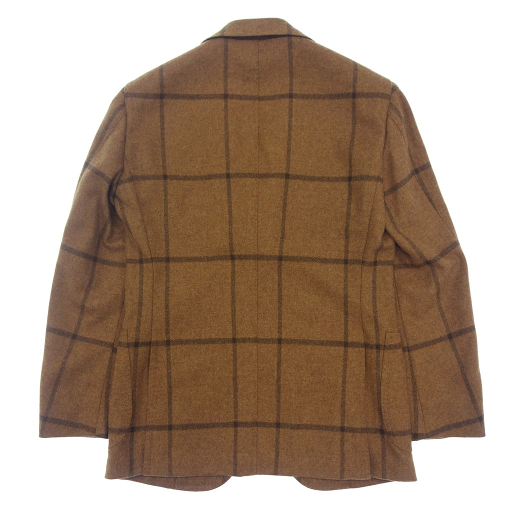 【RING JACKET】リングヂャケット ウィンドウペーンチェック 2Bジャケット ブラウン サイズ 48