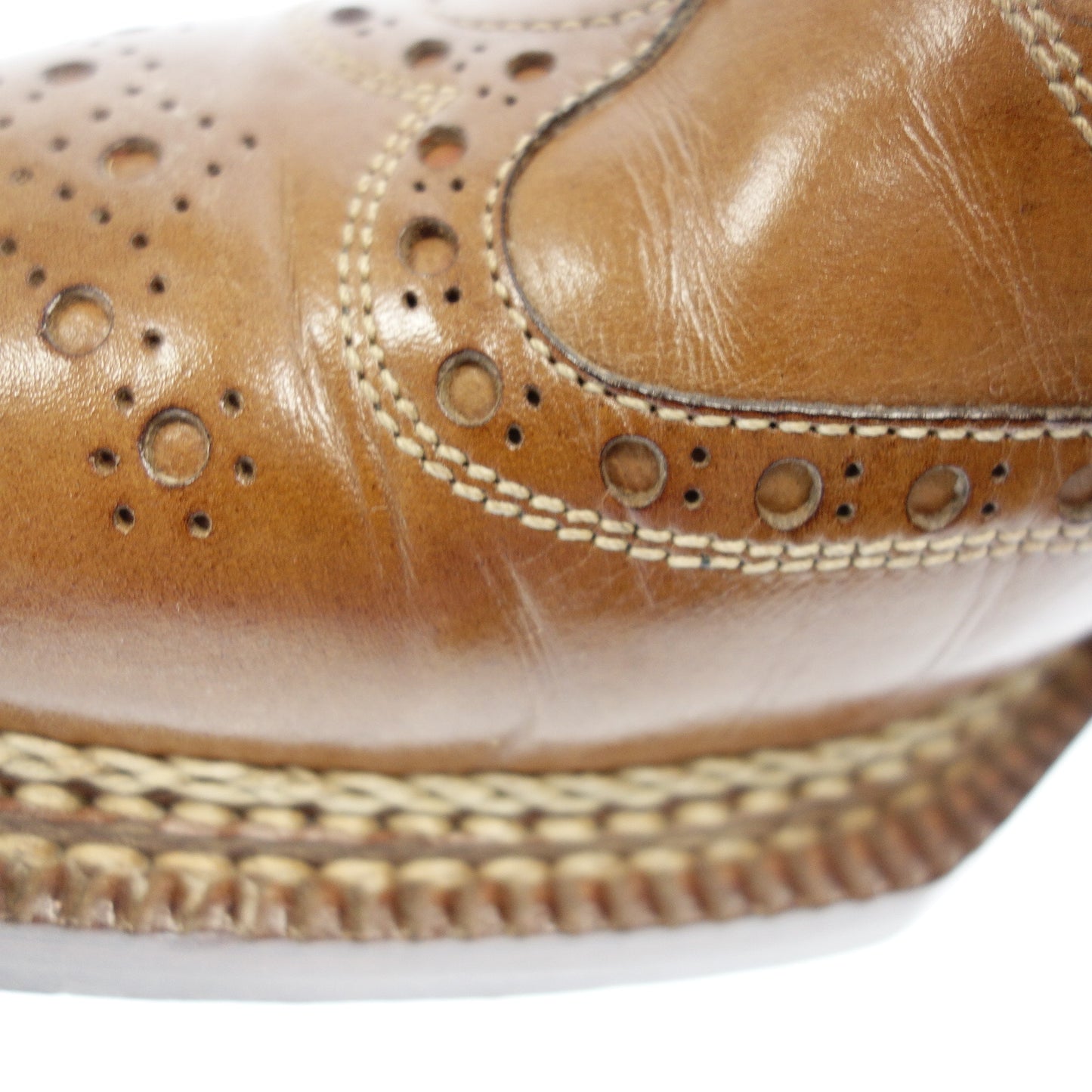 【Santoni】サントーニ 4116 ノルベジェーゼ製法 フルブローグ カーフ ブラウン サイズ 7.5