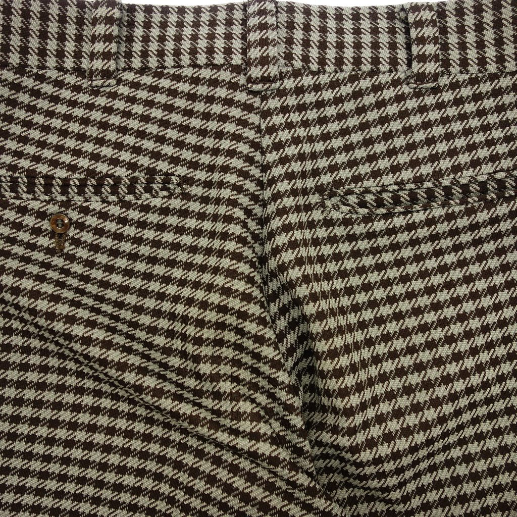 【Lee】リー 1980's STAPREST SLACKS ハウンドトゥース USA製 ブラウン
