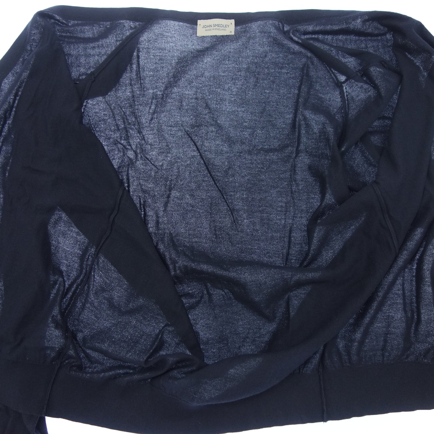 【JOHN SMEDLEY】ジョンスメドレー シーアイランドコットン カーディガン ネイビー サイズ M