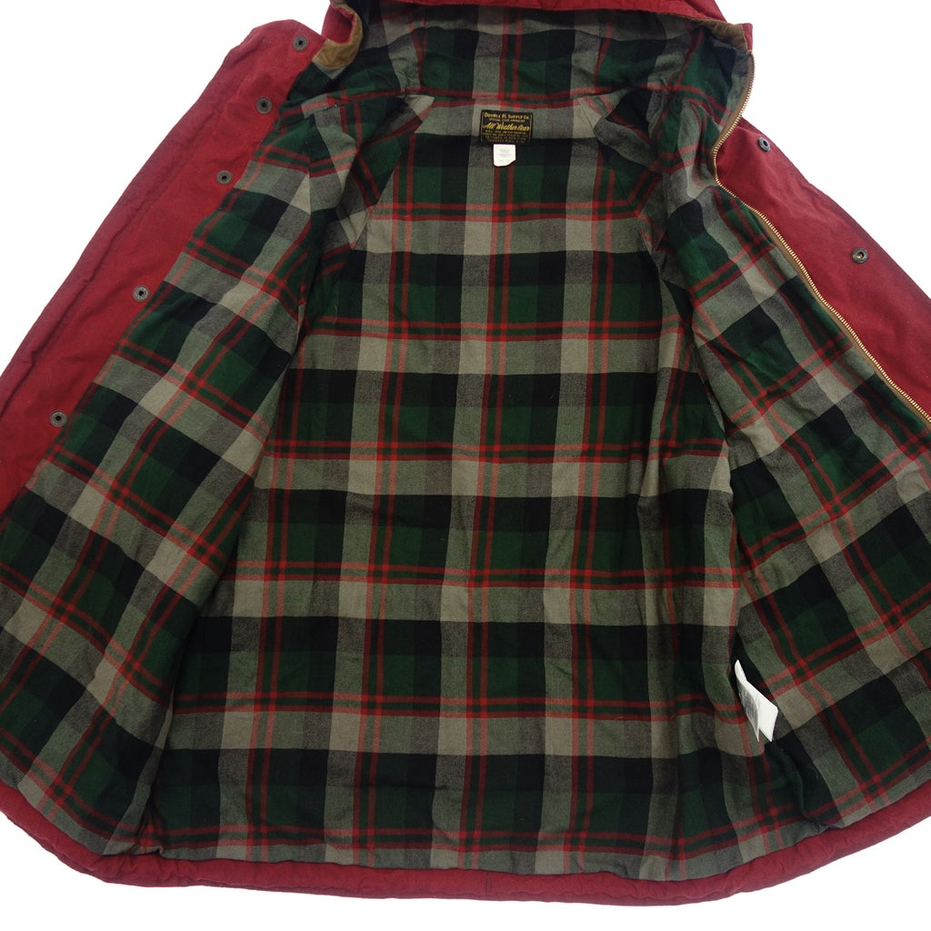 【RRL】ダブルアールエル オイルドクロス フーデッドパーカー レッド サイズ L
