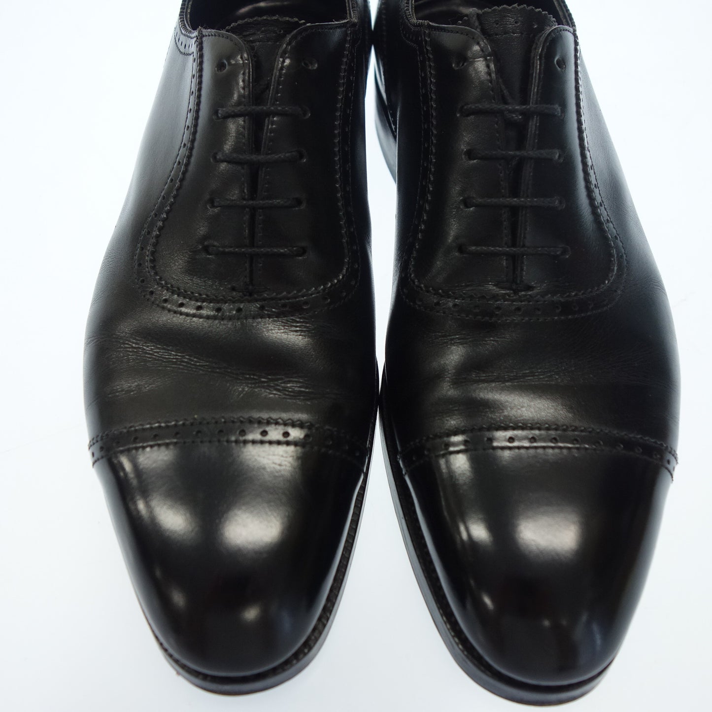 【EDWARDGREEN】エドワードグリーン LICHFIELD パンチドキャップ ブラック サイズ UK7D 82ラスト