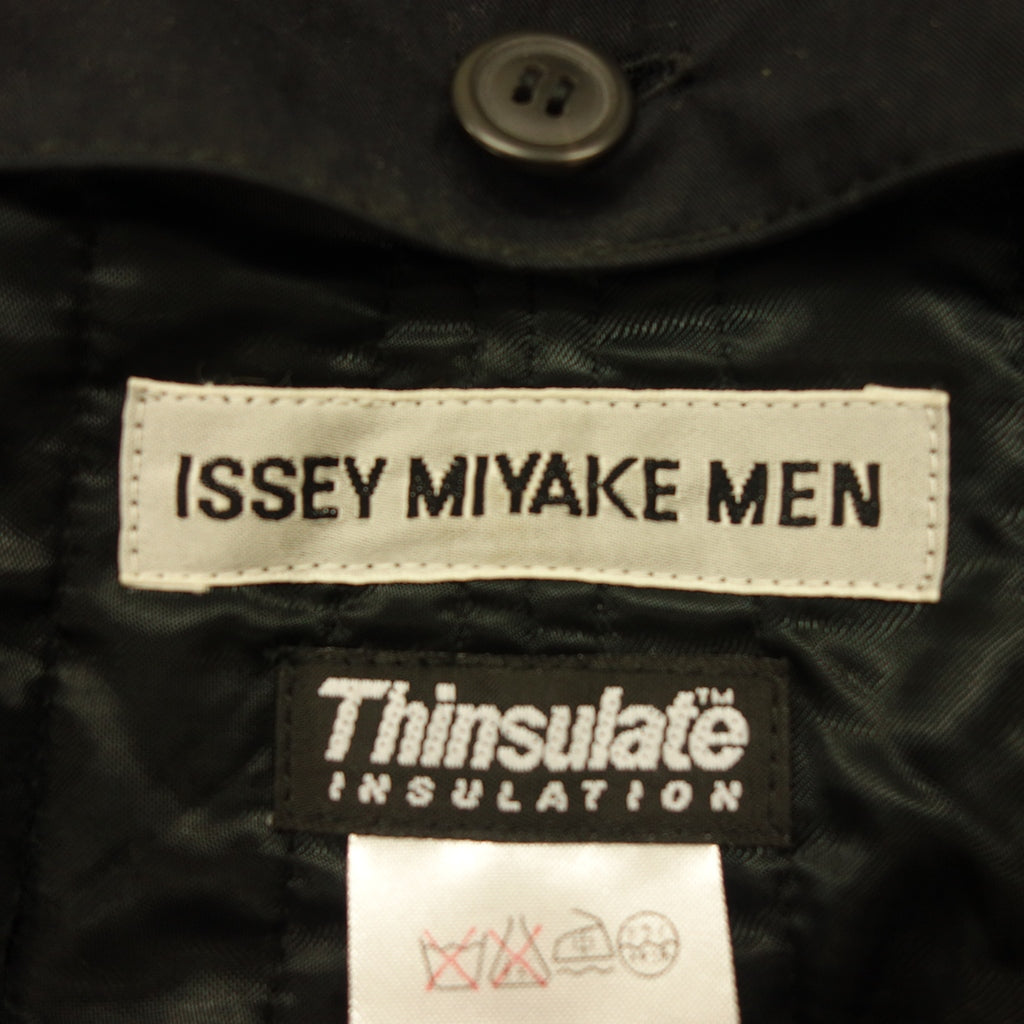 【ISSEY MIYAKE MEN】イッセイミヤケ シンサレート バルカラーコート キュプラ ネイビー サイズ M Thinsulate