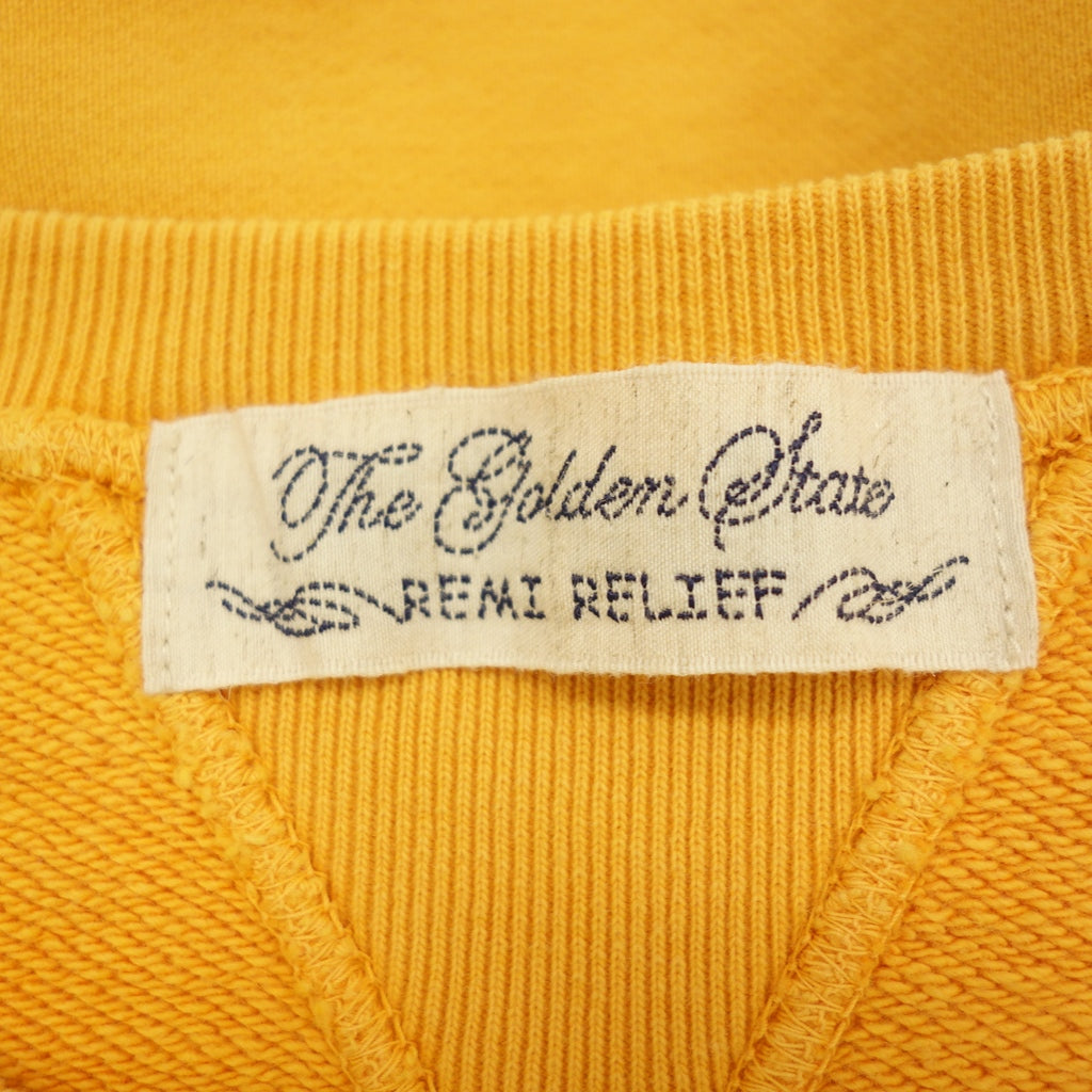 【REMI RELIEF × BEAMS PLUS】レミレリーフ × ビームスプラス 別注 Sweat Crew Neck オレンジ サイズ L