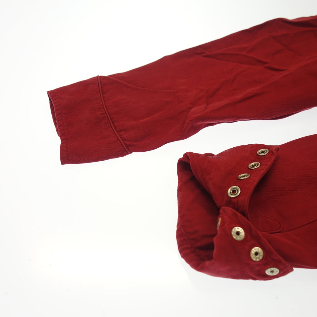 【POLO RALPH LAUREN】ポロラルフローレン AUTHENTIC DUNGAREES ウエスタンシャツ GRIPPERボタン レーヨン サイズ12 レッド