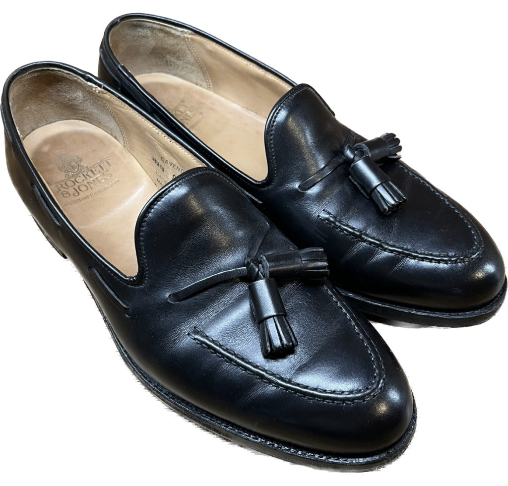 【CROCKETT&JONES】クロケット&ジョーンズ CAVENDISH3 タッセルローファー カーフ ブラック サイズ UK9E
