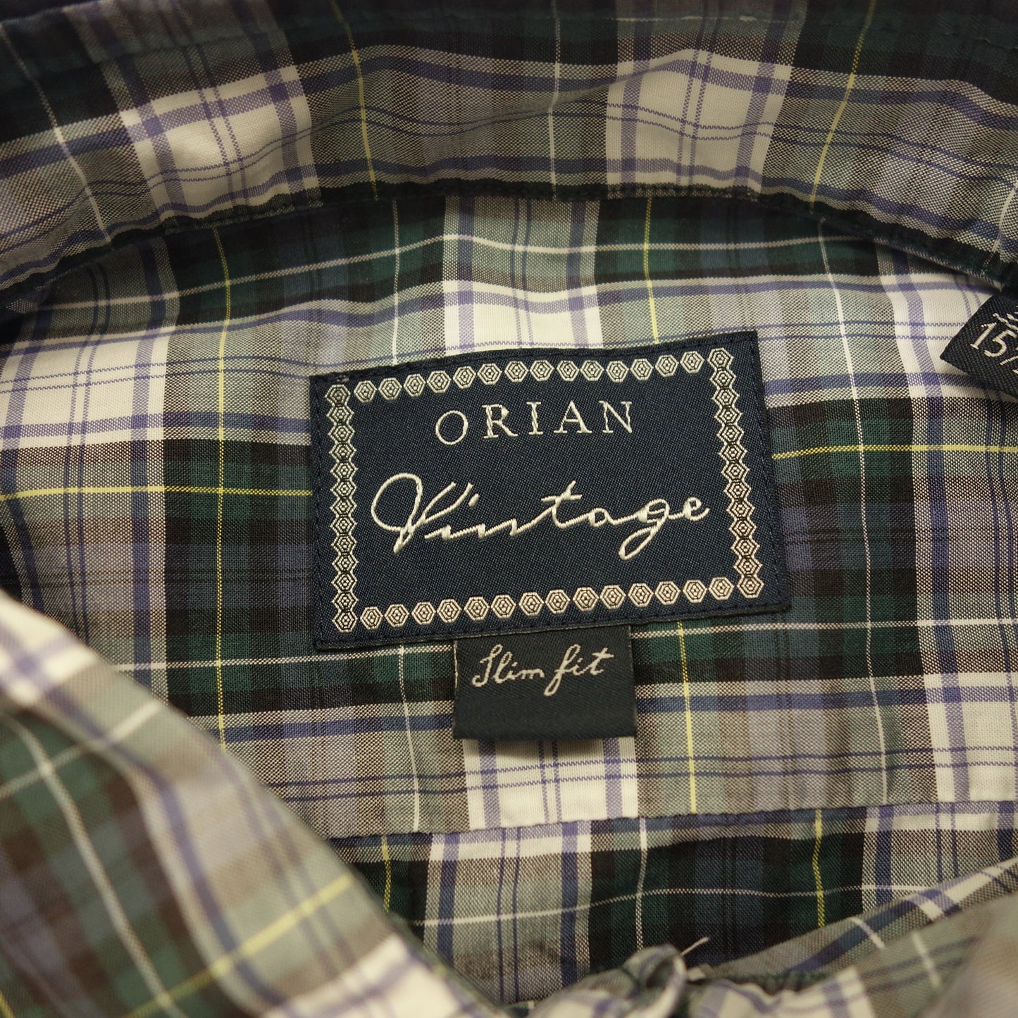 【ORIAN VINTAGE】オリアン ヴィンテージ タータンチェックシャツ グリーン&イエロー サイズ39
