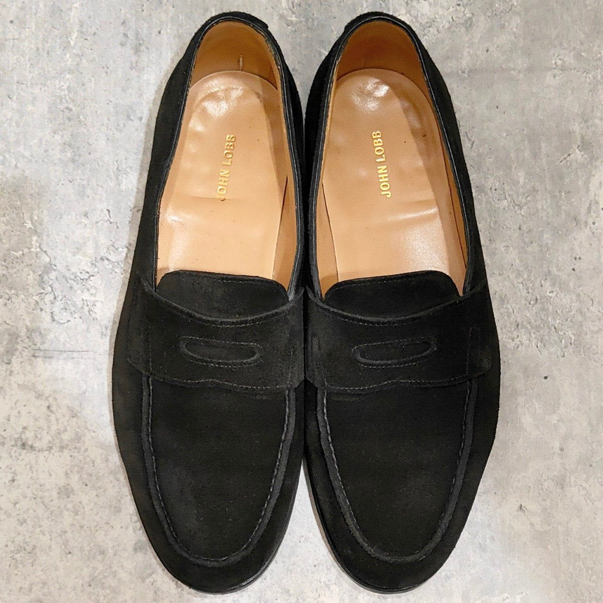 極美品【JOHN LOBB】ジョンロブ ロペス ローファー スエード ブラック サイズ UK6E 4395ラスト 参考定価￥283,800-