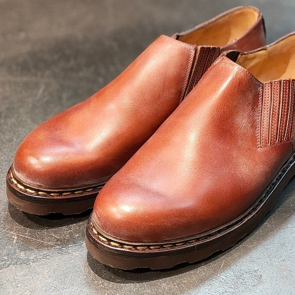 希少 試着程度 【Paraboot】パラブーツ サンズ サイドエラスティックスリッポン リスレザー マロン サイズ UK10