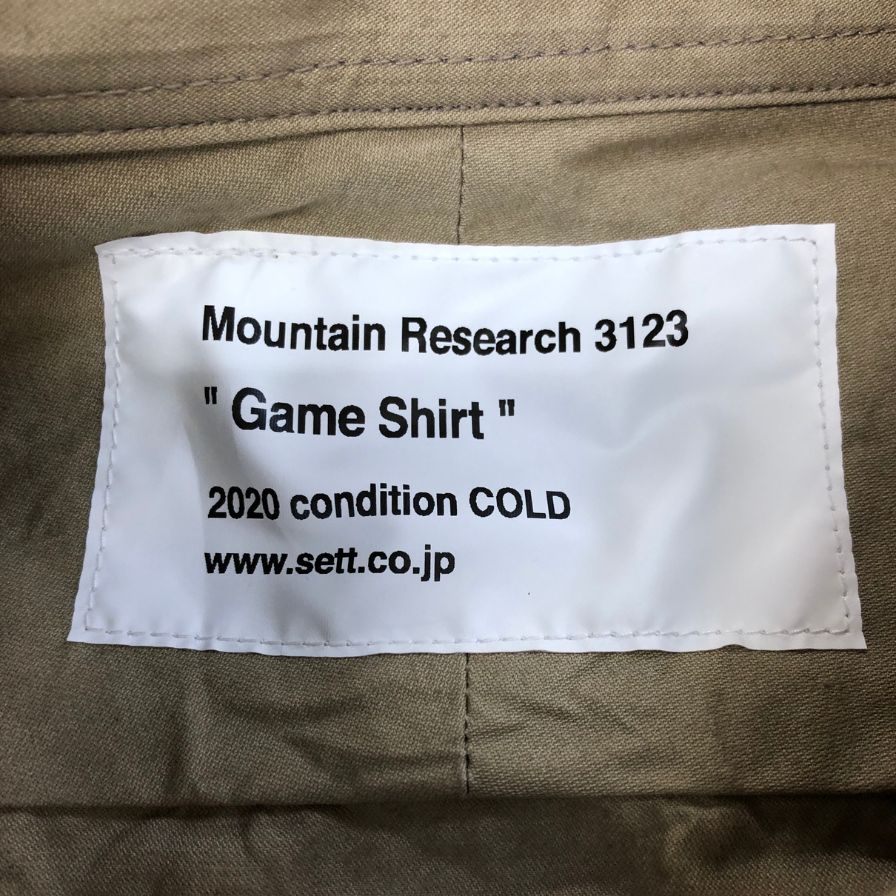 【Mountain Research】マウンテンリサーチ 20AW ゲームシャツ ベージュ サイズL  MTR-3123