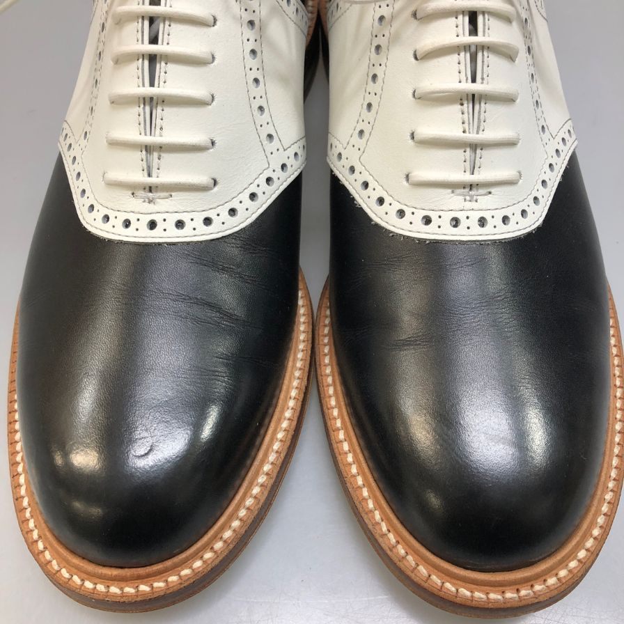 【REGAL】リーガル トーキョー サドルシューズ プレーントゥ コンビ カーフ ブラック×ホワイト メンズ サイズ25.5cm REGAL TOKYO