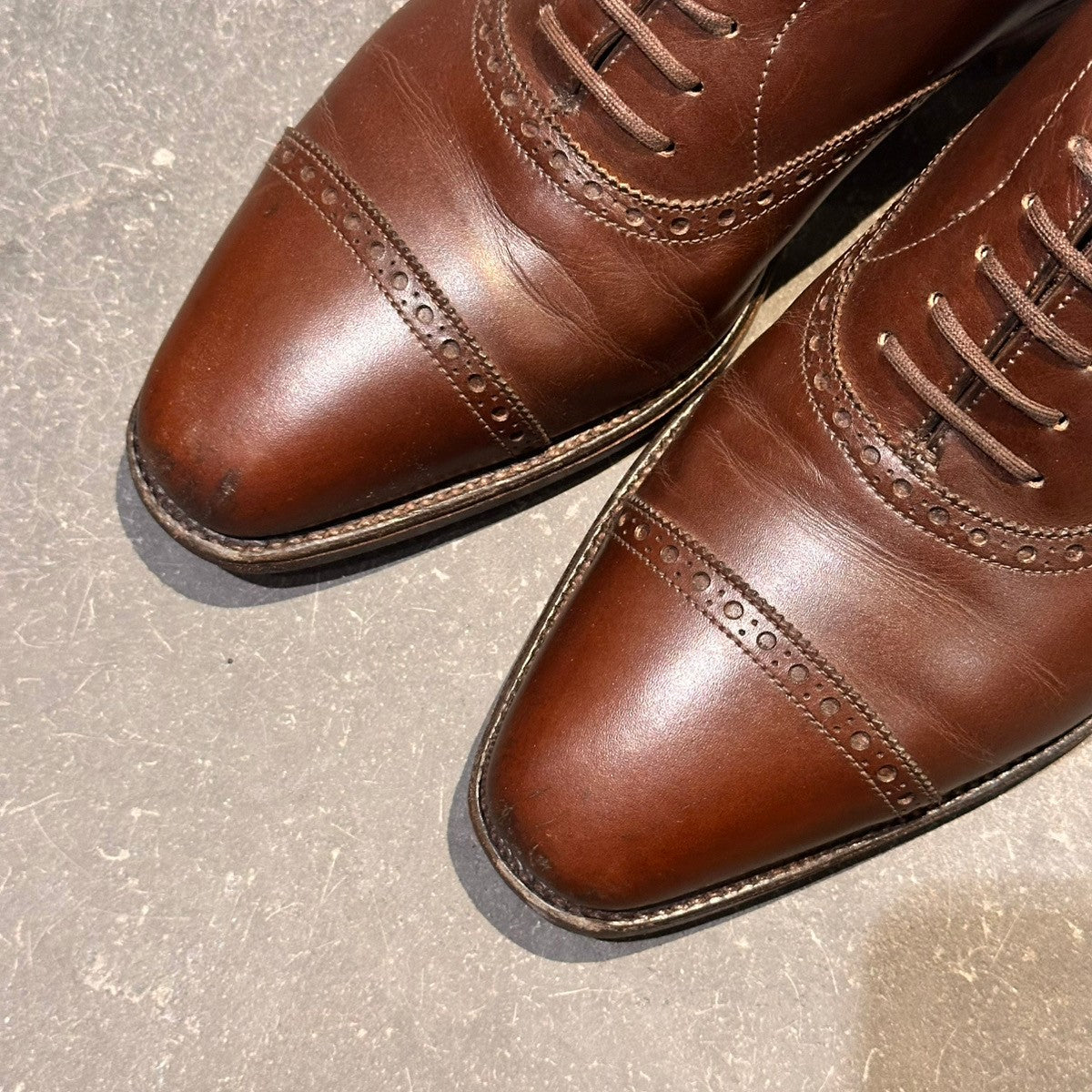 【JOHNLOBB】ジョンロブ エイボン パンチドキャップトゥ カーフ ブラウン サイズUK6E 8000ラスト