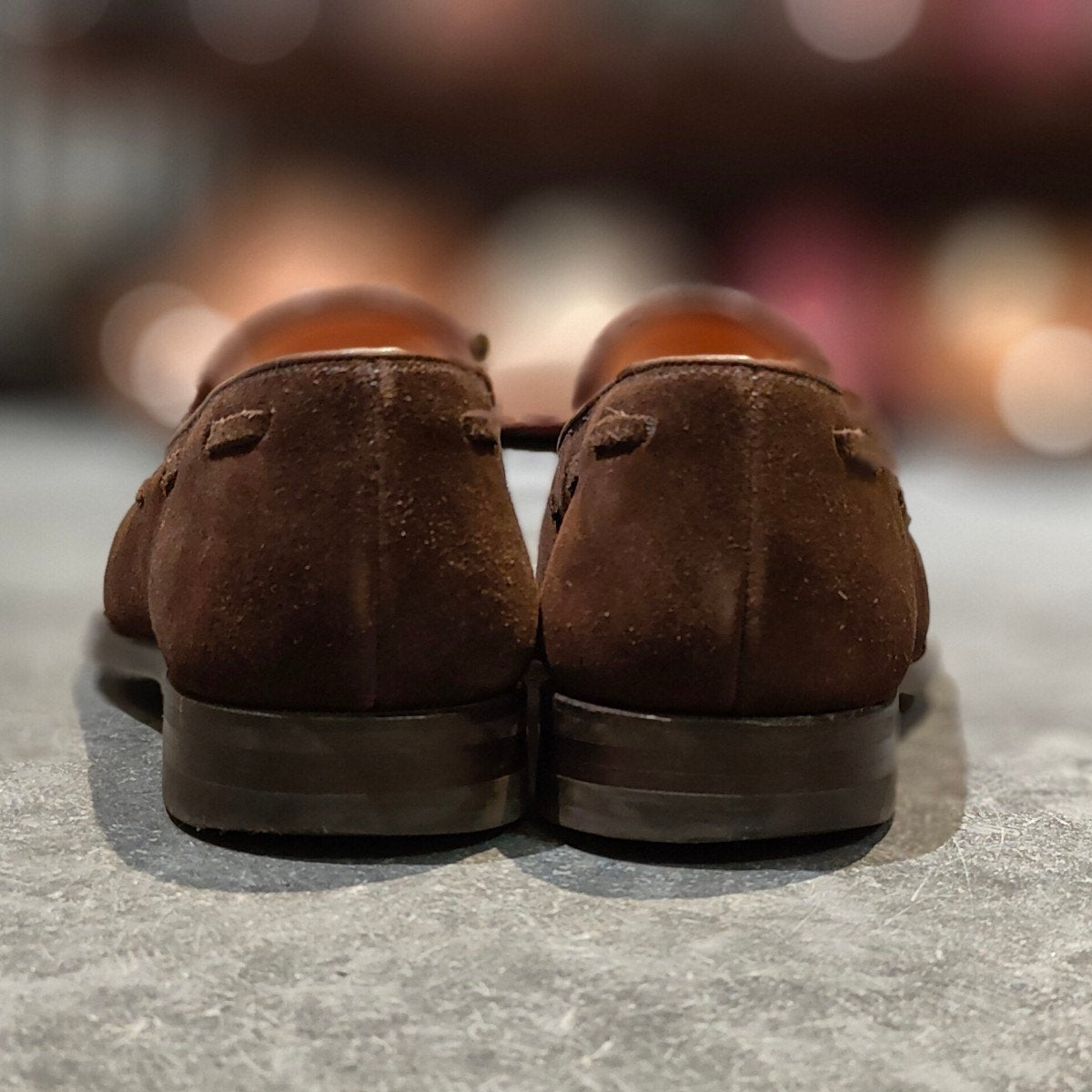 使用数回【CROCKETT&JONES】クロケット&ジョーンズ キャベンディッシュ3 タッセルローファー スエード ダークブラウン サイズ UK6.5E 375ラスト 参考定価￥132,000-