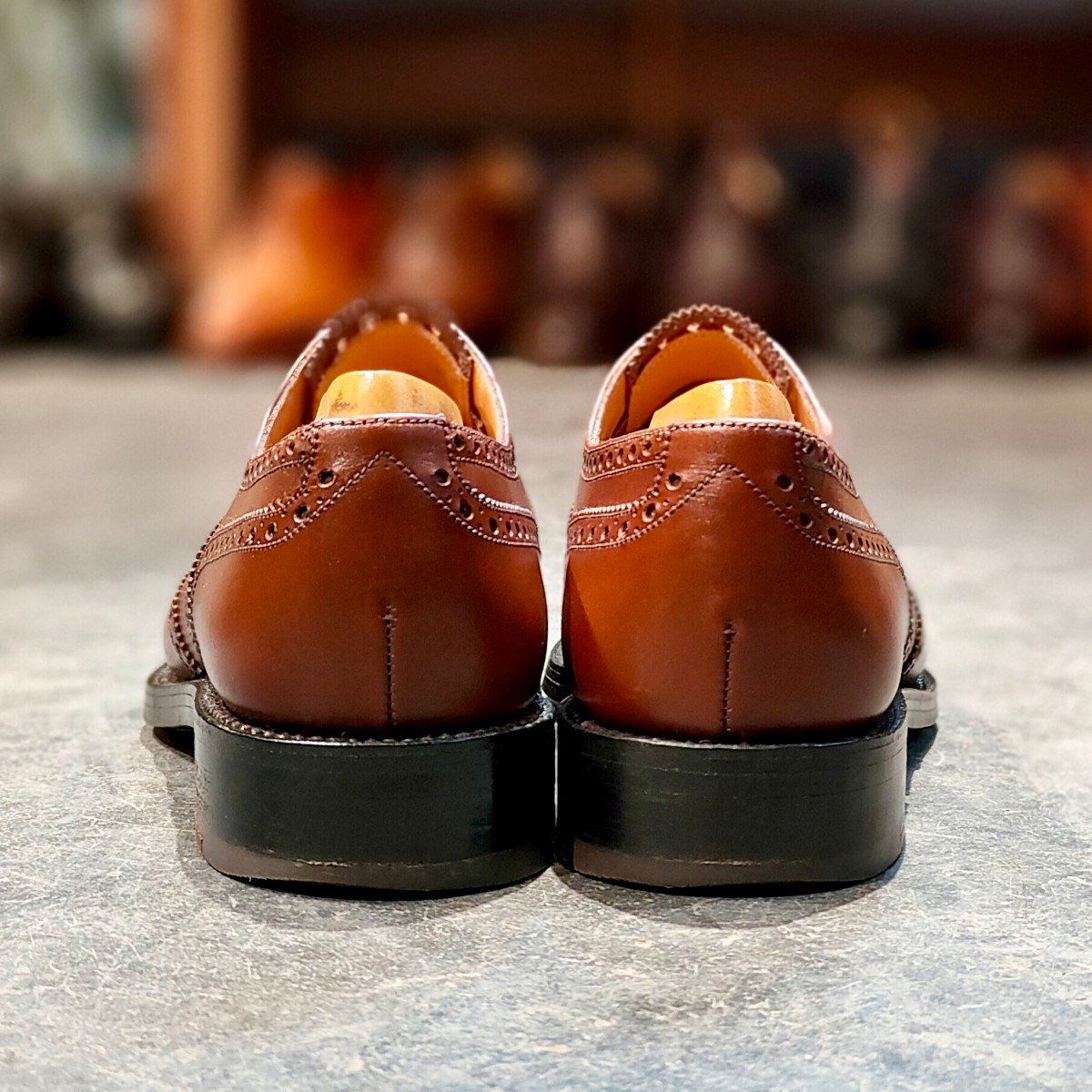 希少 極美品【J.M.WESTON】ジェイエムウエストン ISETAN別注 376 フルブローグ カーフ タンブラウン サイズ UK6C 11ラスト
