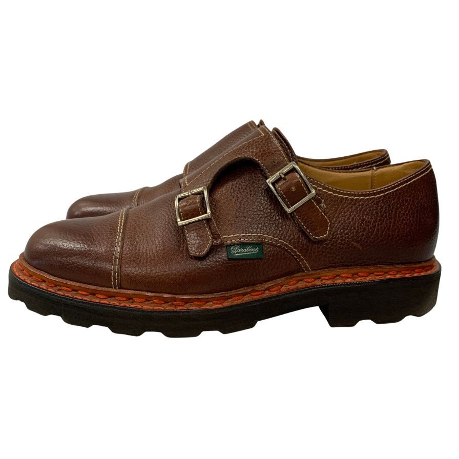 【Paraboot】パラブーツ レザーシューズ ダブルモンクストラップ ウィリアム グレインレザー メンズ サイズ5.5 ブラウン WILLIAM