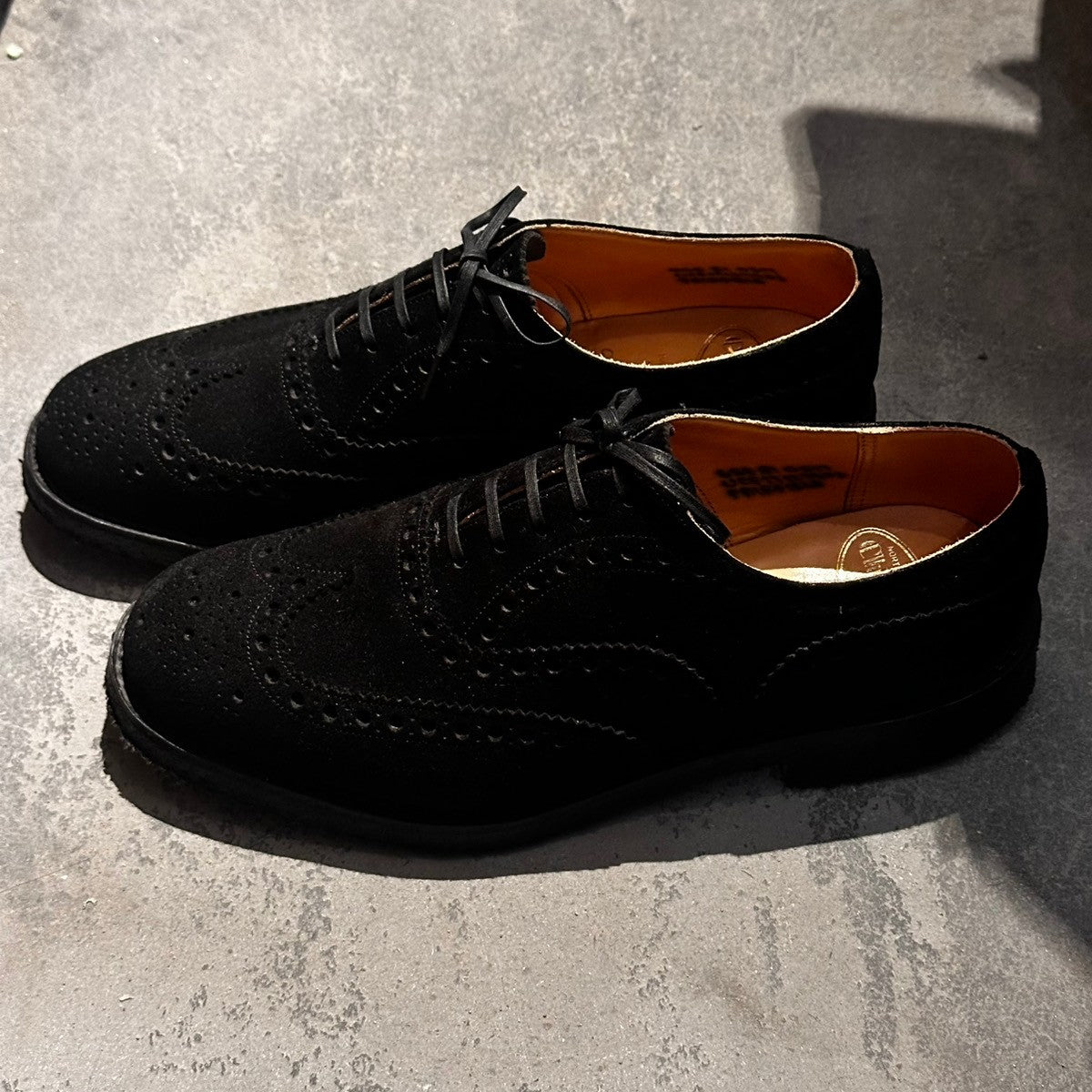 極美品【Church's】チャーチ フェアフィールド フルブローグ 5都市 スエード ブラック サイズ UK65F 81ラスト