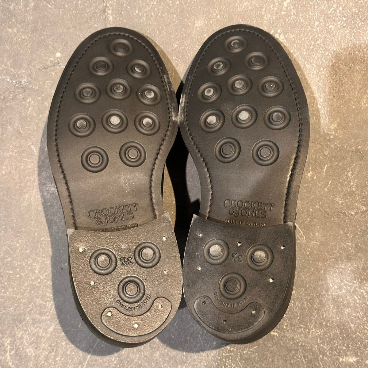 試着程度極美品【CROCKETT&JONES】クロケット＆ジョーンズ セッジムーア3 プレーントゥ カーフ ブラック サイズUK5E 378ラスト