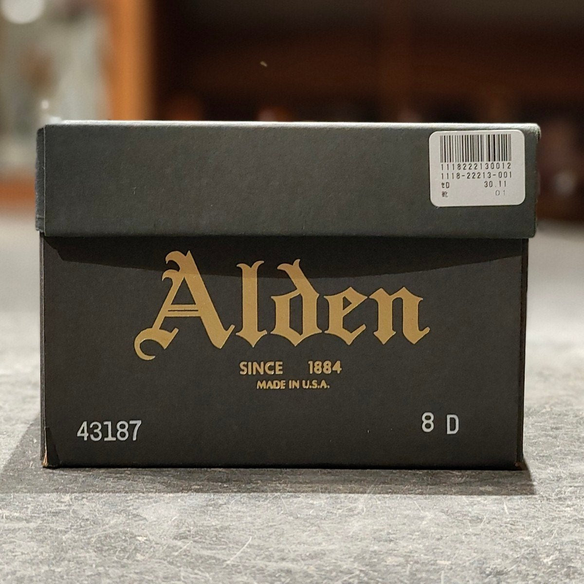 極美品【ALDEN】オールデン 43187 モックトゥオックスフォード アルパインカーフ ブラック サイズUS8D トゥルーバランスラスト